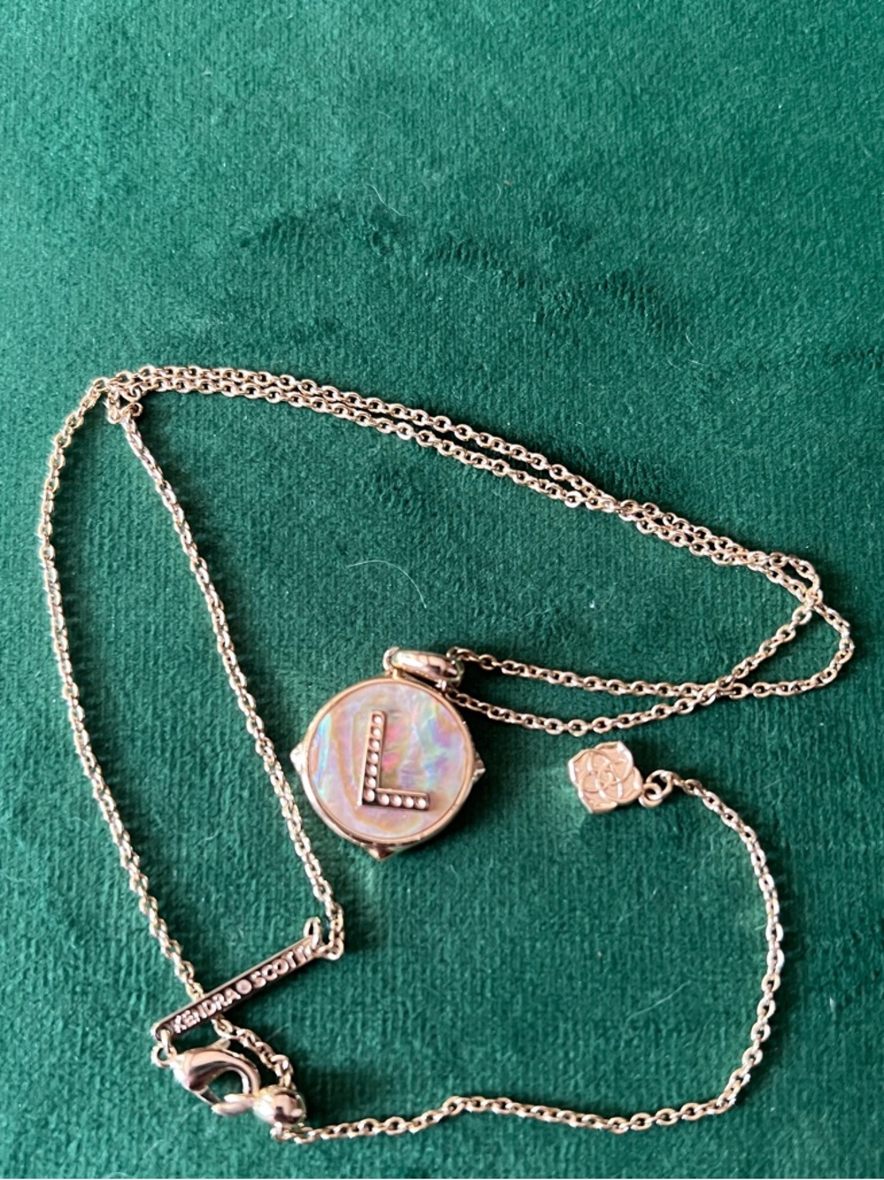 Gold-Tone Opal L Pendant Necklace